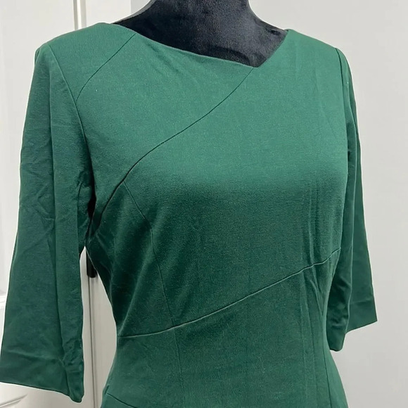 CREMIEUX Women’s Michelle Alpine Green 3/4 Sleeve Knee Length Lined Dress size 6 - Picture 4 of 8